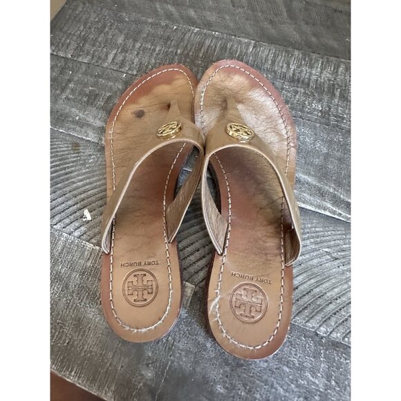 Tory Burch Cameron Sandal 6.5 Tory Flat Thong Sandals - Picture 2 of 3